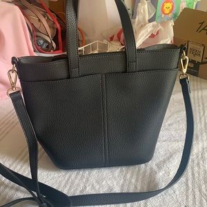 Black Vegan Leather crossbody bag